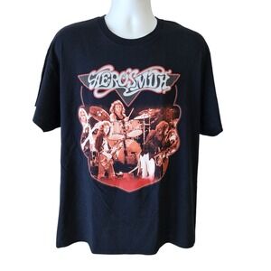 Aerosmith Greatest Hits 2023 Double Sided Graphic T-Shirt Black Men's XL Band